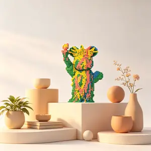 3D Puzzle Building Block Ornament, Home Office Decor, Party Decoration, Ideal Gift, Handmade Craft, Fine Carving, Lightweight Statue