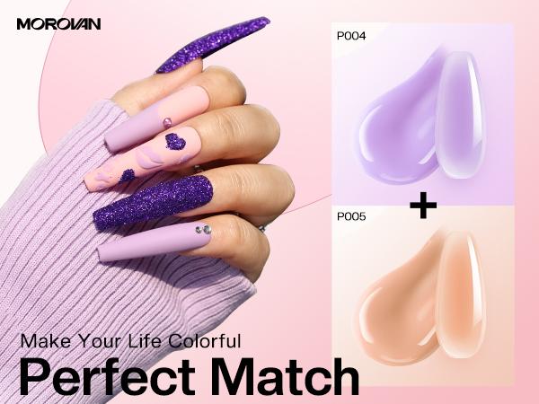 MOROVAN Acrylic Nail Blossom Kit with Everything: Elysium Series Professional Acrylic Set with UV Lamp, Nail Charms & Glitter Acrylic Powder, Complete Nail Starter Kit for Beginners