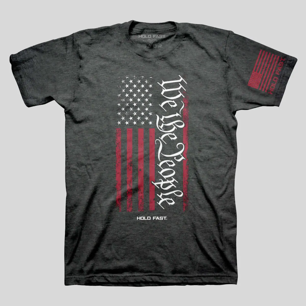 Men's We The People Flag Graphic Short-Sleeve T-Shirt - Patriotic American-Themed National Flag America-Themed Top, 4.3 oz Lightweight Semi-Fitted Cotton Blend Knit Casual Menswear, Patriotic American-Themed Men's Short-Sleeve T-Shirts, National Flag Men'