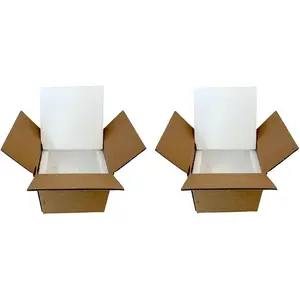 Insulated Shipping Box (7x7x6) inches with Styrofoam Insert 2 Pack Bundle for Temperature-Controlled Mailing and Shipping