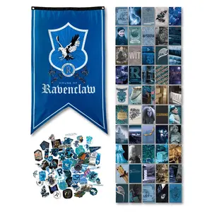 Harry Potter Ravenclaw House Pride Bundle (30'' x 50'' Banner, 60-Pack Decals & Wall Collage Kit)