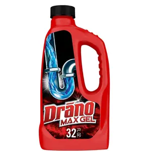 Drano Max Gel Drain Clog Remover and Cleaner for Shower or Sink Drains, Unclogs and Removes Hair, Soap Scum, Blockages, 32 oz
