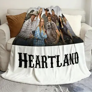 Soft and Stylish Blanket Heartland Print Fresh and soft blanket Warming blanket plush soft and comfortable Sofa bed travel blanket Flannel Cozy Blanket Figure Print Blanket