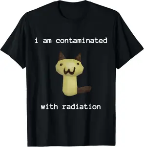 100% Cotton i am contaminated with radiation Unisex T-Shirt Short Sleeve Classic Fit Cartoon, Vintage, Unique Humorous Tops Graphic Vintage Short Sleeve Tee