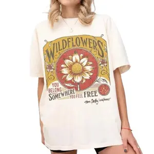 Tom Petty Wildflowers Graphic T-Shirt - Vintage Style Music Merch for Music Lovers Cotton Fit