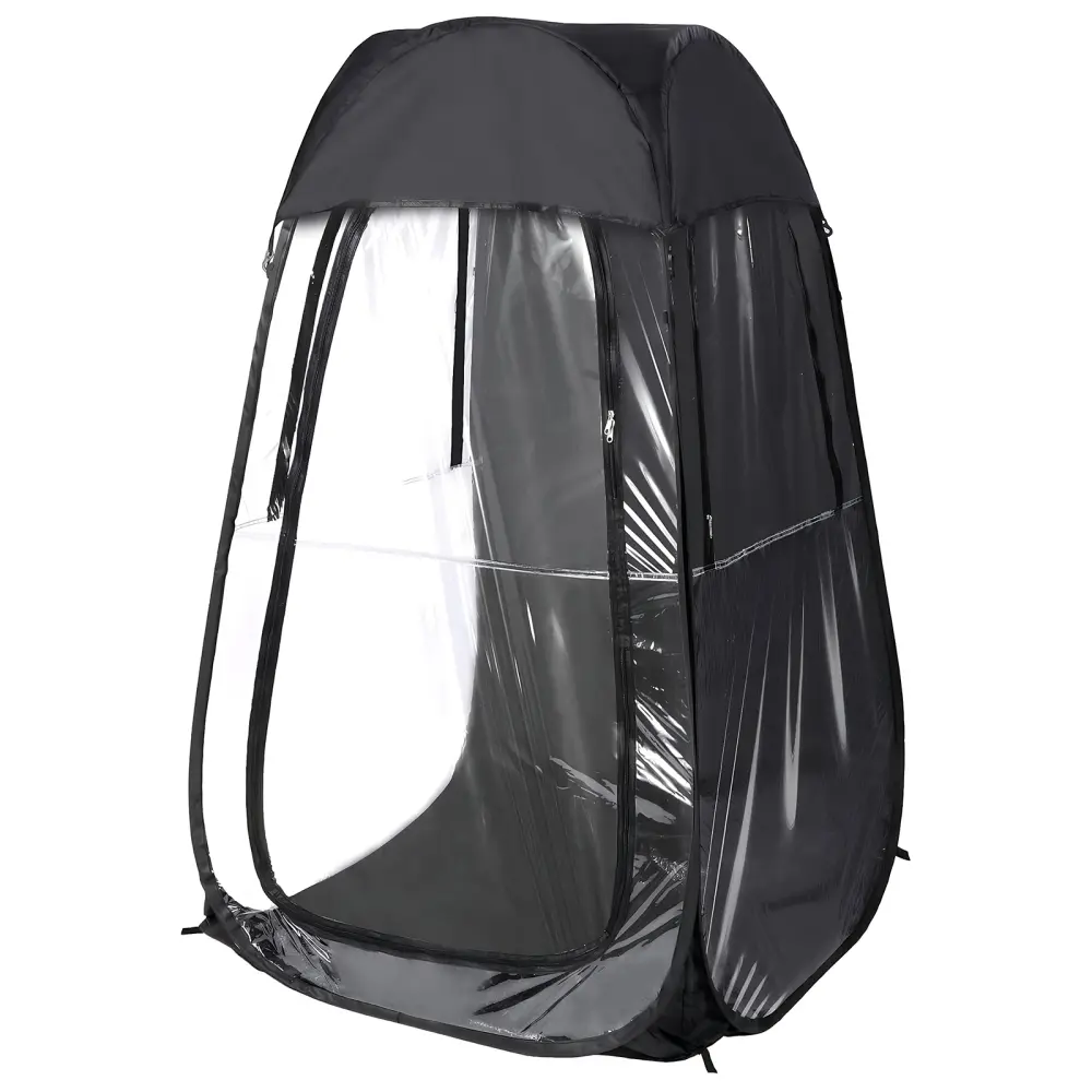 Portable Pop Up Sports Tent, Ideal Shelter for Outdoor Sports Events, Fishing and Camping, Protection from Cold Wind and Rain, Black Wind Resistant Tent Easy Setup Tent