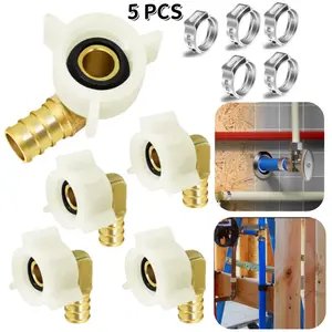 1Set 1/ 2" PEX Swivel Elbow Facuet Connector, PEX  Water Line Fittings, 1/ 2" x 1/ 2" PEX Female NPT Adapter, 90 Degree NPSM PEX Adapter for Pipe Plumbing Connection