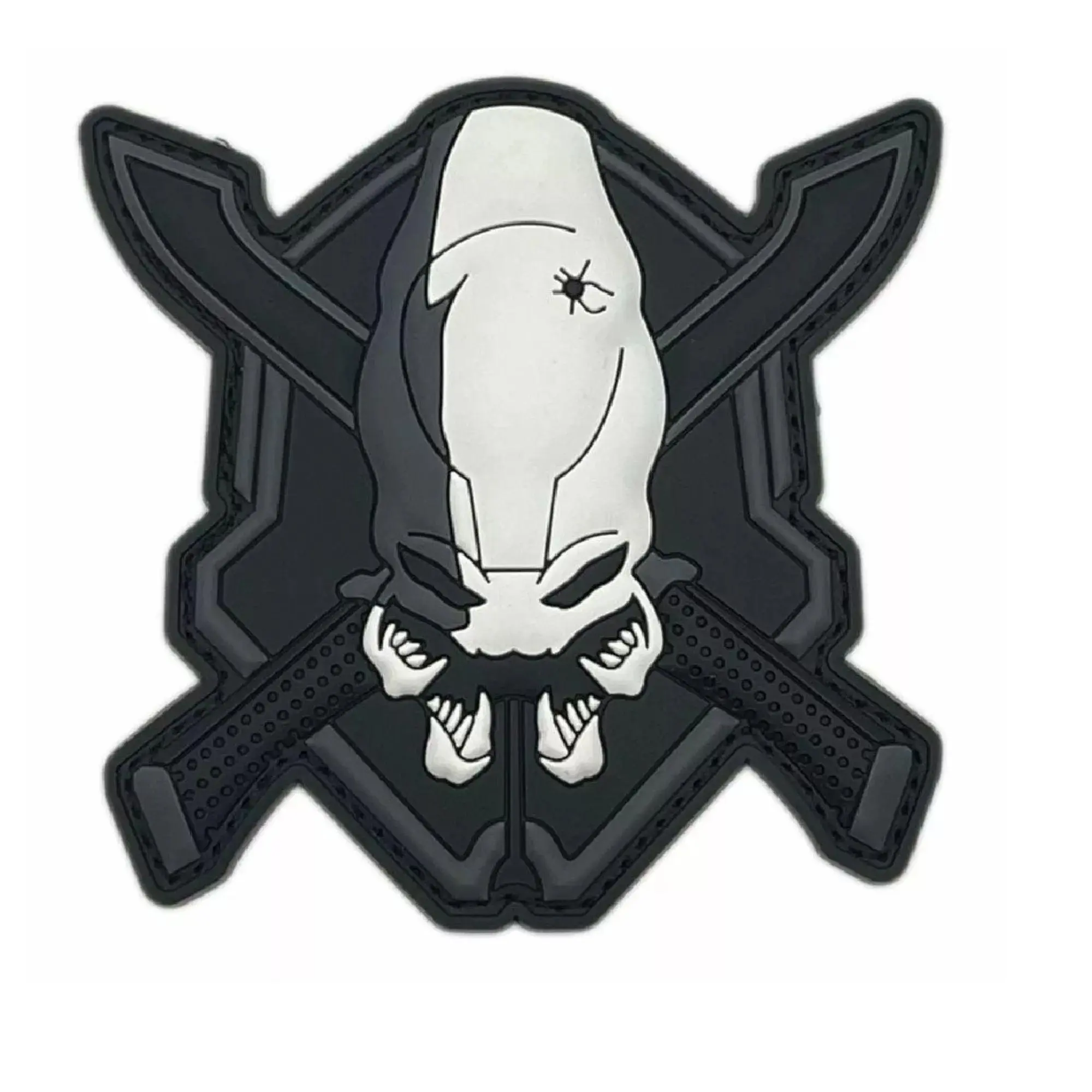 PVC Legendary Patch White/Blk Tactical Patch [3 inch - Hook Fastener Backing] For