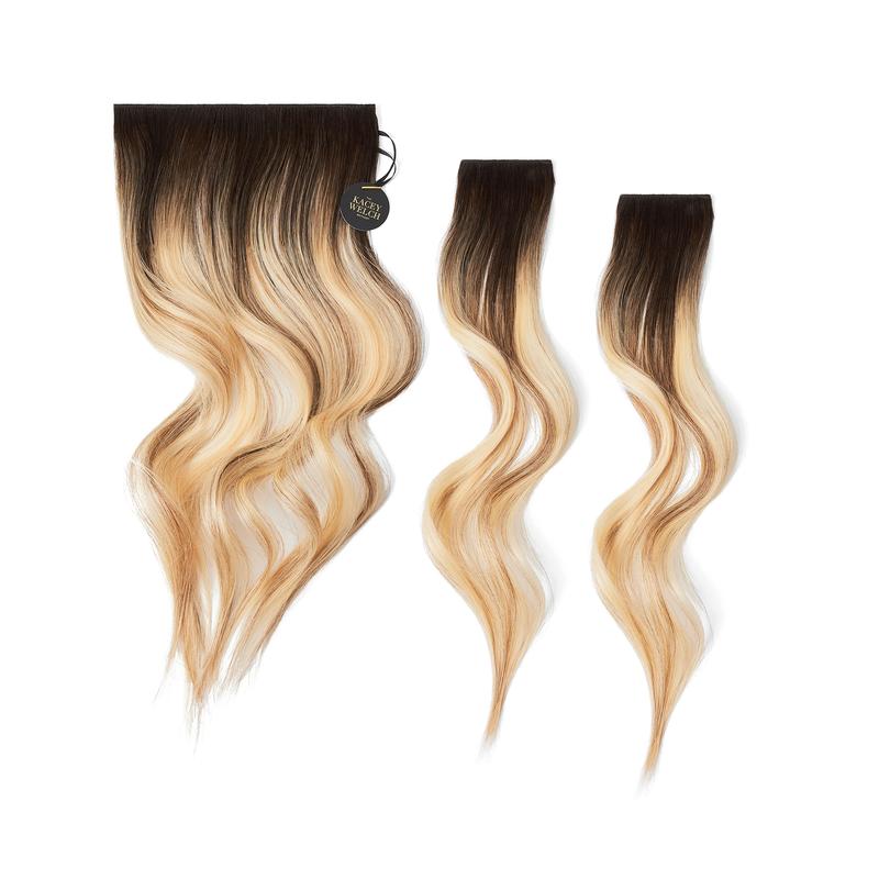 Kacey Welch Method Clip In Hair Extensions, 20 Inches, 3 Piece Set, Remy Human Hair, Blonde, Parisian Sunset
