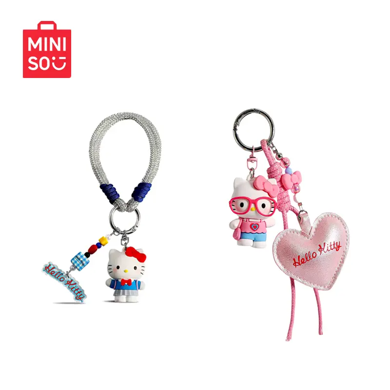 [back to school]MINISO Hello Kitty Keychain, Cute Cartoon Bag Charm, Minimalist and Compact Pendant for Everyday Casual Backpack Decor
