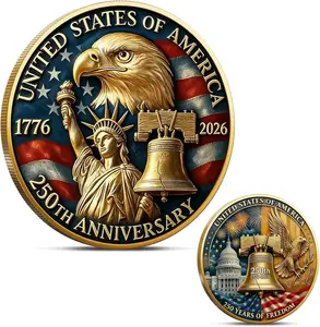 USA 250th Anniversary 1776–2026 Commemorative Challenge Coin Patriotic Collectible Non-Circulating Souvenir for History Lovers