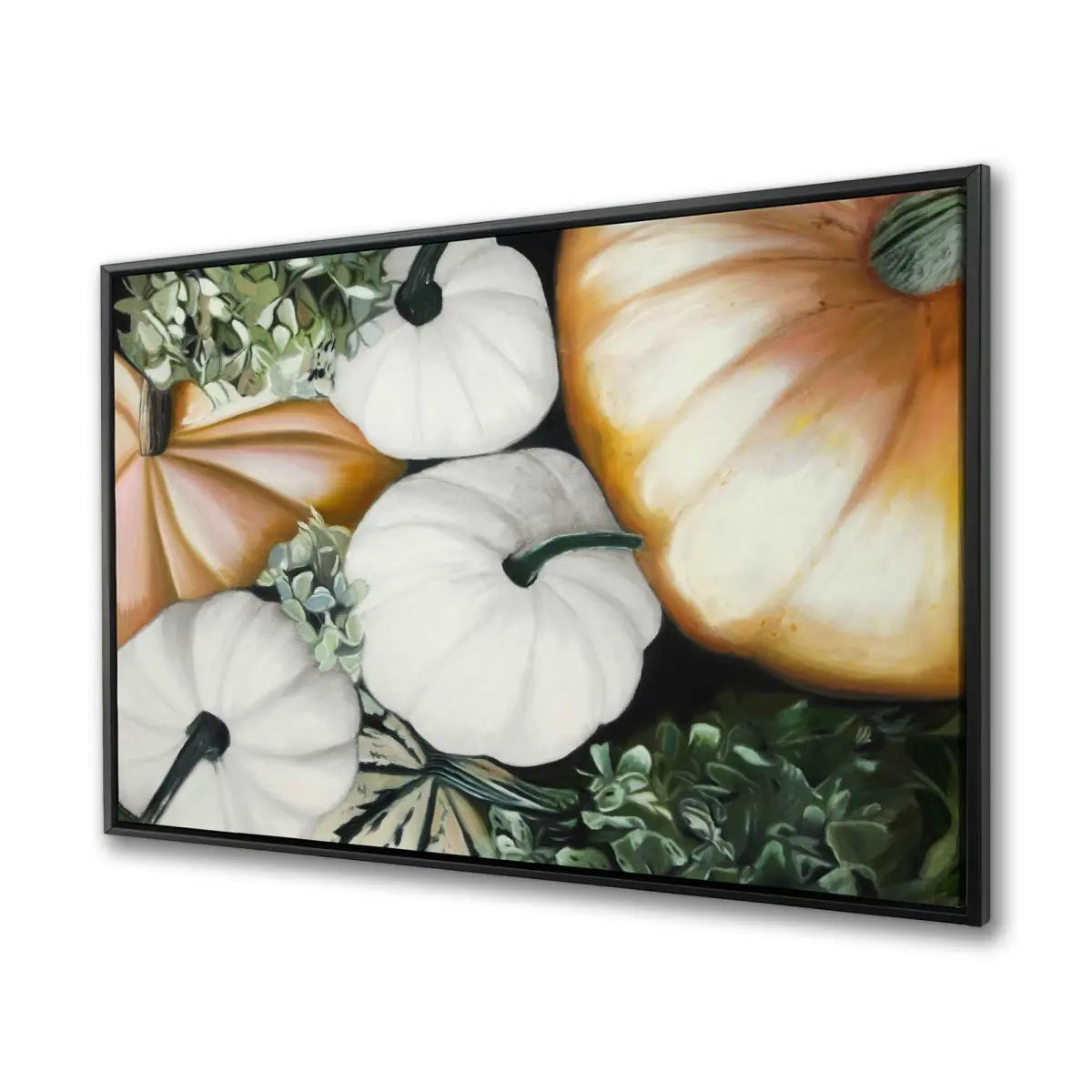 Begin Home Decor C1FC36485MDIJP 36 x 48 in. Fall Pumpkins - Framed Canvas Home Decor for Living Room