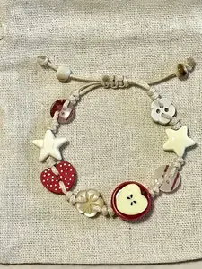 Christmas Apple Ceramic Bracelet, Boho Style, Elegant Hand Chain, Sweet Design, Perfect for Daily Wear, Parties, Holidays, Gifts
