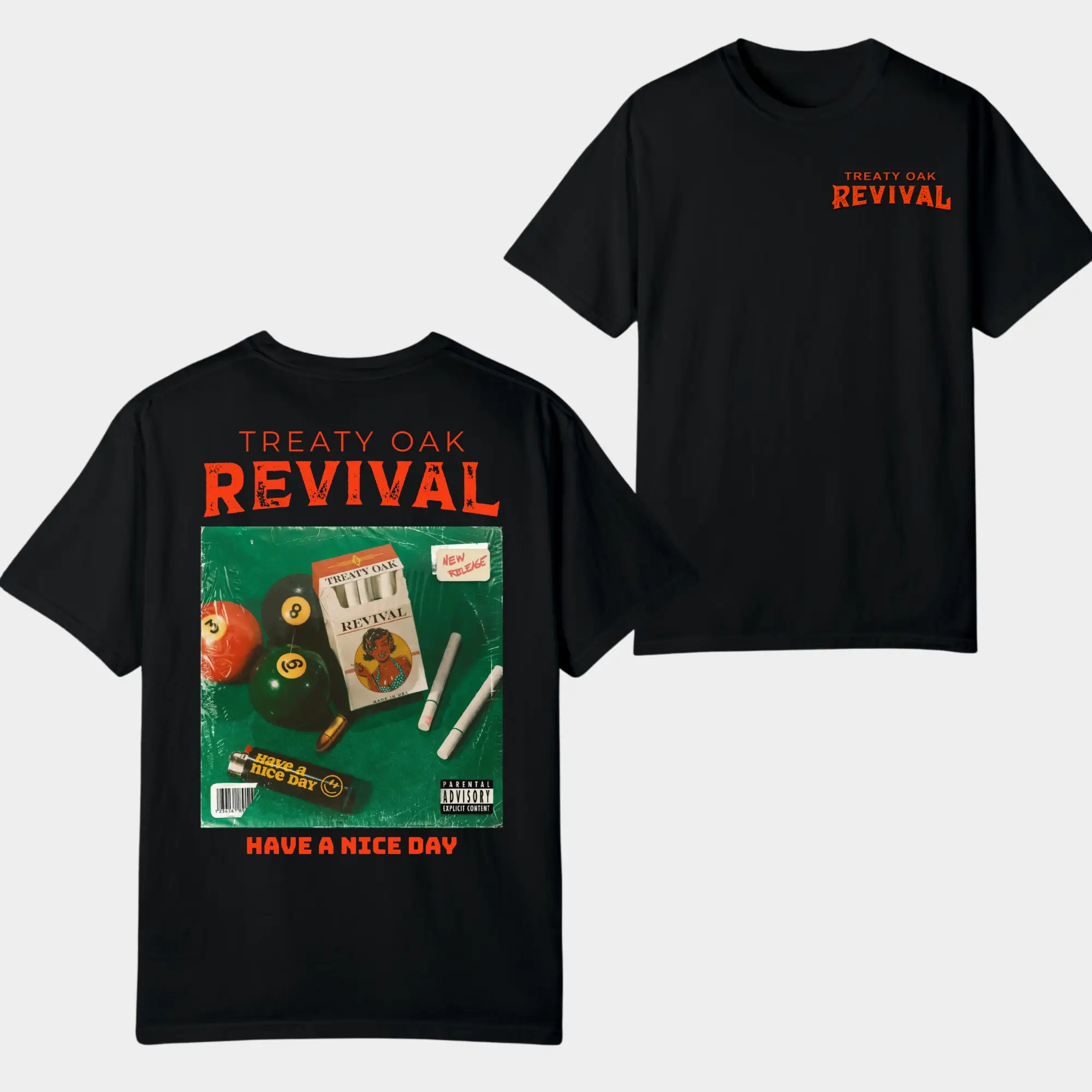 Treaty Oak Revival T-Shirt – 2-Sided Band Graphic Tee for Music Fans, Vintage Style Casual Streetwear Apparel, Menswear Crewneck Short Sleeve Top