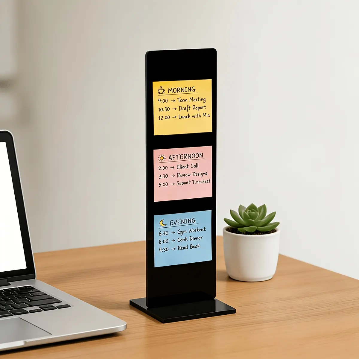 Acrylic Memo Board, 11.8-Inch Computer Screen Organizer, Ideal for Office and Home, Keep Your Schedule Organized, No Precious Metal Plating