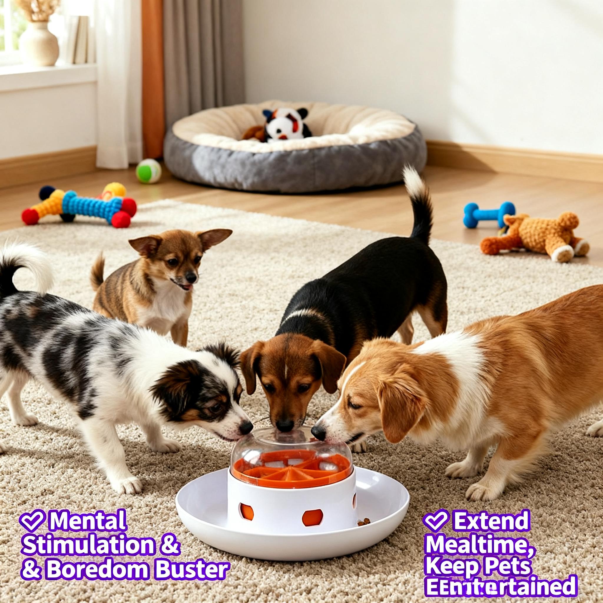 Interactive Puzzle Toy for Dogs EnrichmentPet Slow Feeder Dispenser for Dry Food andTreat Dispenser (All Breed Sizes)