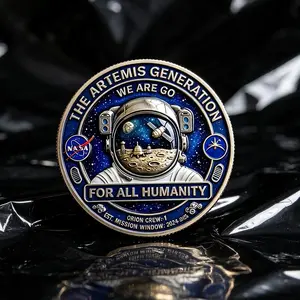 American Apollo Moon Landing Commemorative Coin, Space Exploration Novelty Challenge Coin, Gift for Aerospace Enthusiasts