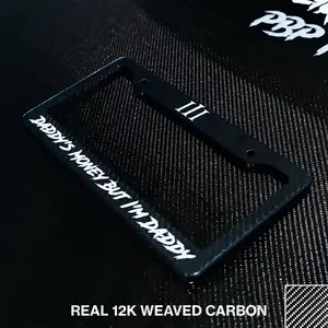 CARBON FIBER "DADDY'S MONEY" PLATE FRAME