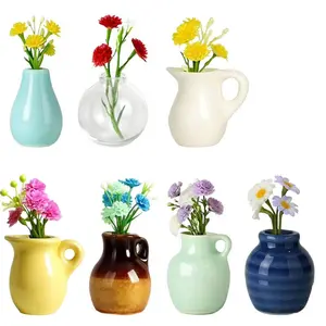 Mini ceramic vase magnet kitchen refrigerator office decoration ornament craft