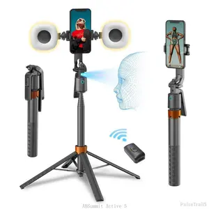 Auto Face Tracking Tripod for iPhone 70" with Light and Gesture Control, Selfie Stick for Video Recording & TikTok Live Streaming & Content Creator tripol movingPulseTrail5ABSummit Active