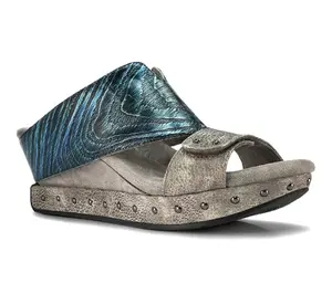 Modzori Argo Reversible Wedge Sandal - Grey Flips to Blue