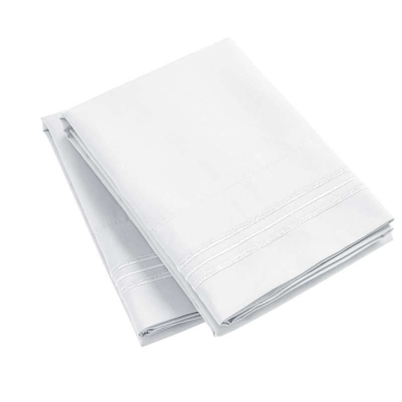 Mellanni Iconic Collection Set of 2 Pillowcases Hypoallergenic Microfiber Easy Care Wrinkle Fade Resistant Durable Bedding Accessories