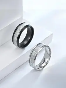 Simple Plain Color Titanium Steel Rings (2pcs), Fashion Accessories for Both Men & Women, Casual Jewelry for Party, Daily Clothing Decor, Trendy All-match & Exquisite Jewelry for Birthday Gift