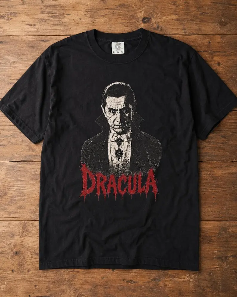 Dracula Shirt, Bela Lugosi Vintage Horror Tee, Gothic Vampire Graphic T-Shirt, Comfort Colors