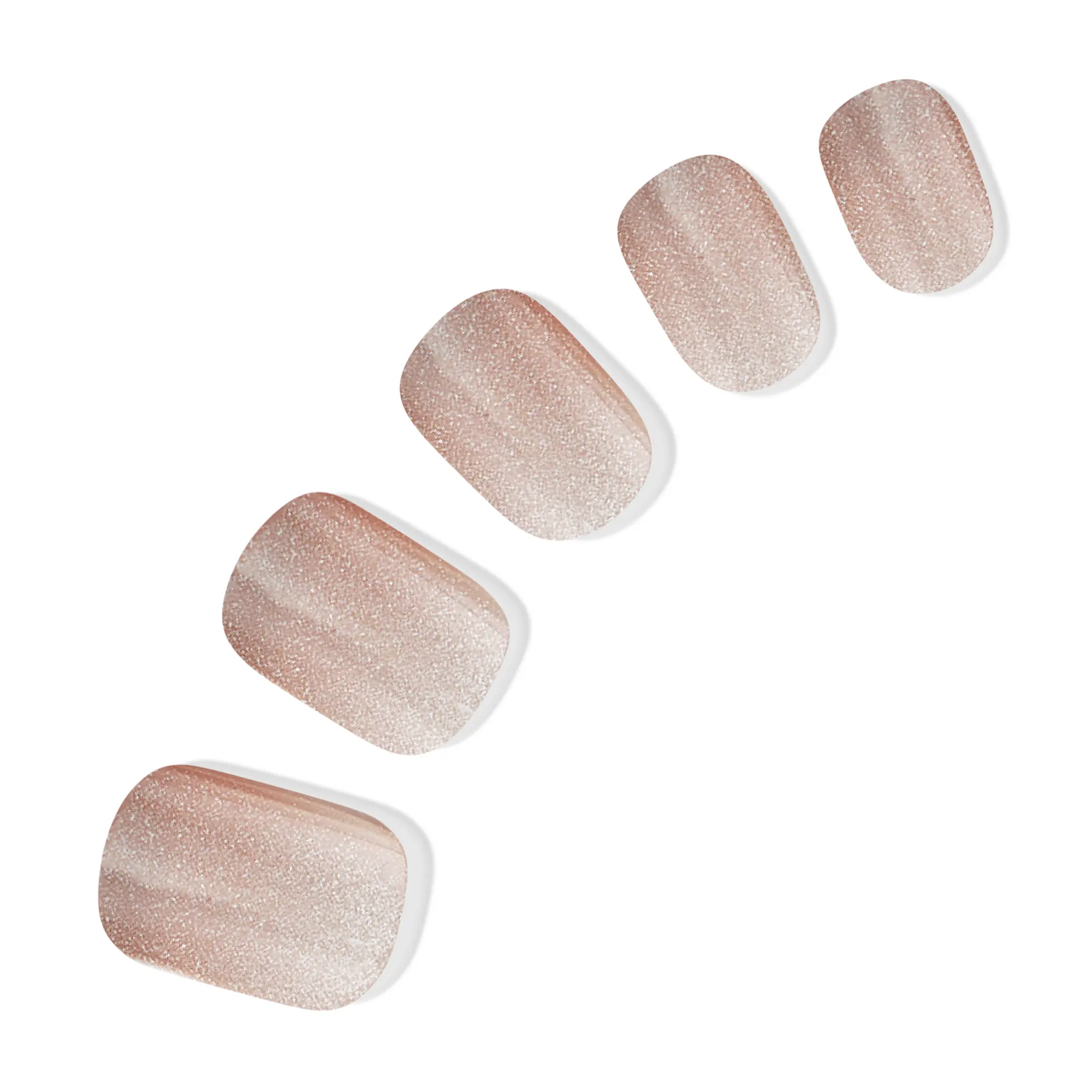 DASHING DIVA Tiki Hut Instant Press-Ons | Medium Square - Light Sand with Shimmery Velvet Effects