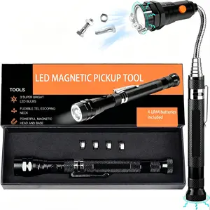 Fathers Day Gift for Husband Dad, Extendable Magnetic Pickup Tools - Telescoping Magnet with LED Flashlight Gifts for Men, Fathers Day Men Gifts from Daughter Son, Birthday Gifts for Men Dad