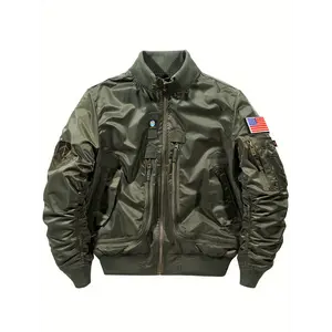 [Casual Stand Collar Bomber Jacket] Men's Casual Stand Collar Bomber Jacket, Chic Tactical Jacket