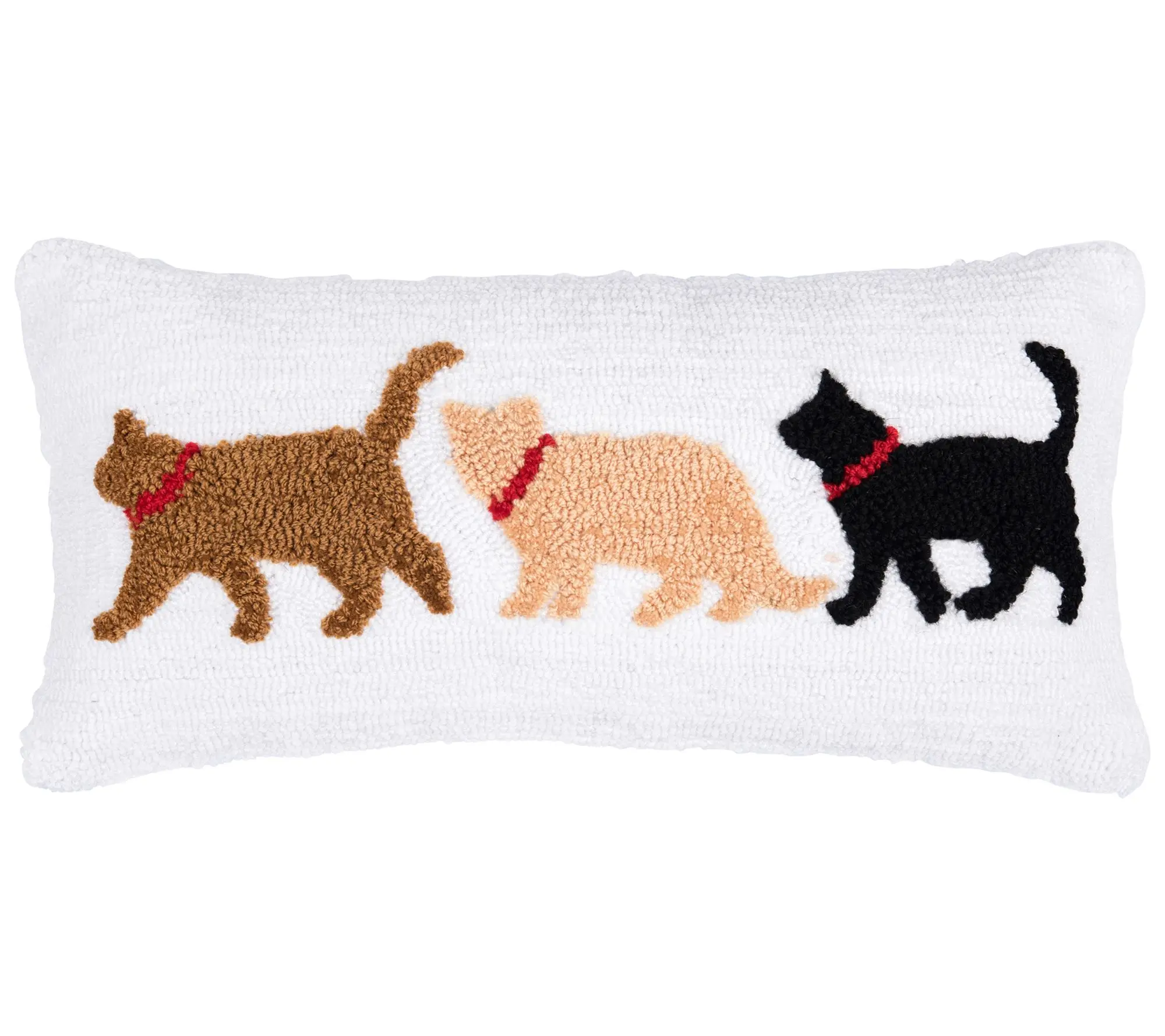 24" x 12" Cat Trio Hooked Throw Pillow by Valerie 24" x 12" Cat Trio Hooked Throw Pillow by Valerie