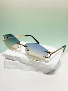 Men's Vintage Leopard Print Frameless Sunglasses, Outdoor Activity Personal Protection Glasses, Suitable for Driving and Travel, Vintage Rimless Sunglasses
