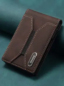 Luxury Faux Leather Card Slot Wallet Flip Cover Button Magnet Card Box Pressing The Button Automatically Ejects The Card For Unisex Relatives Friends And Elders Holiday Gift Credit Card Organizer Fashionable Card Holder