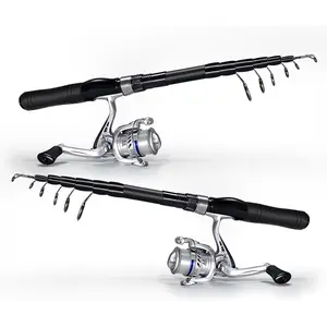 Rod and Reel Combos, Telescopic Fishing Pole Spinning Reels Sets, Collapsible Fishing Rod Full Kit with Fishing Pliers Carrier Bag for Travel Saltwater Freshwater
