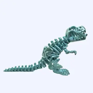 Flexi Factory T-Rex Skeleton Fidget Toy - 3D Printed Articulated Dinosaur with 27 Color Options for Play & Display - Fully Articulated