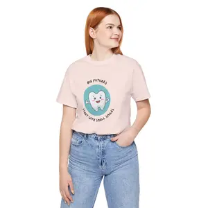 Big Futures Start With Small Smiles Dental Shirt Cute Tooth Design Dentist Hygienist Assistant Student Gift Dental Office, Pediatric Dental Clinic Staff Outfit Appreciation Present Dental Squad Tee Dental Team Workwear Dental Merch Tooth Fairy Day Top