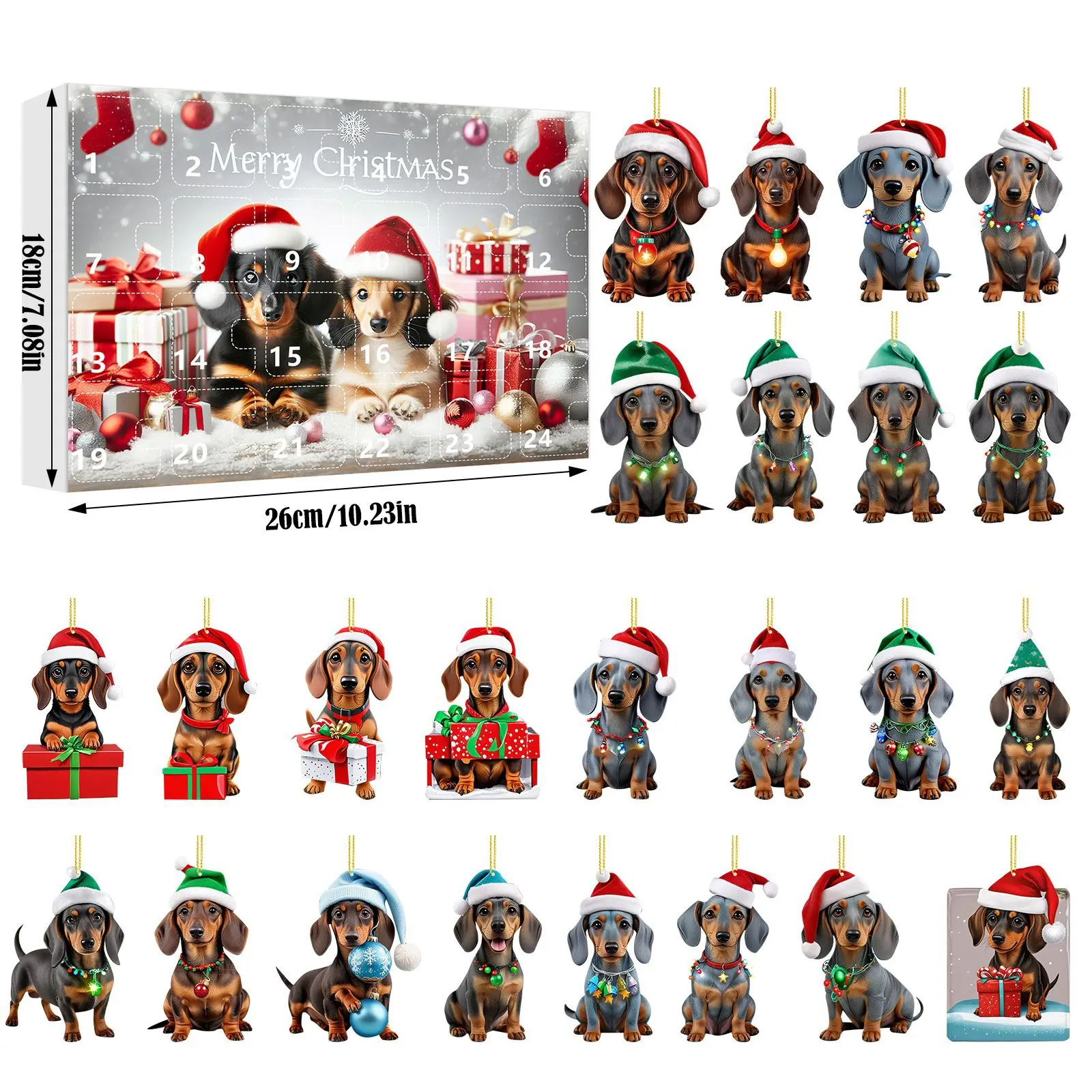 Christmas Advent Calendar 2024 Contains 24 Christmas Acrylic Decoration Arrival Calendar Christmas Countdown With Surprise Pedan