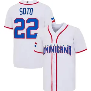 Men’s Juan Soto #22 Dominican Republic Baseball Jersey, Full Premium Stitched Embroidery, WBC National Team Fan Apparel, Unisex tiktokshopspringglowup