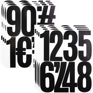 5 Inch Vinyl Number Stickers 88 Pieces Self-Adhesive Large Numbers 0-9 and Punctuation Sticker for Mailbox House Nummber Inventory Classification and Marks 8 Sheets Black