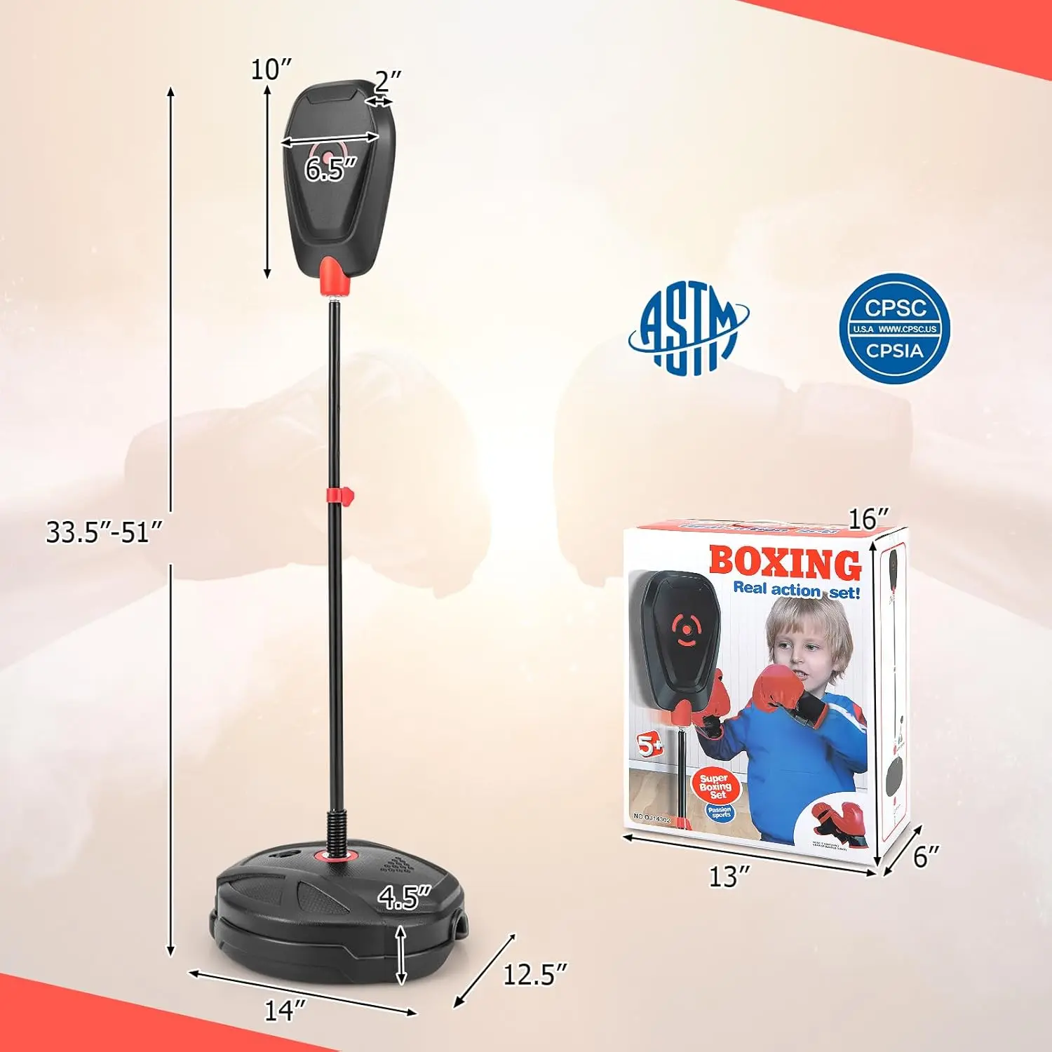 Inflation Free, 33.5" to 51" Adjustable Height