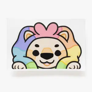 Adam the Rainbow Lion Die Cut Vinyl Peeker Sticker for Car Windows