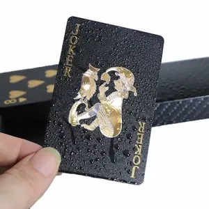Waterproof Black Playing Cards With Golden Spade Design - Durable Plastic Playing Cards, Packed In A Protective Box, Perfect For Parties, Halloween, Thanksgiving, And Christmas Gifts, Poker Night Essentials | Fashionable Playing Cards