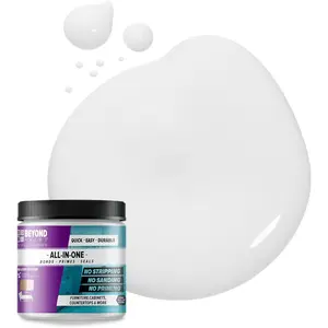 Paint All-in-One Refinishing Paint, No Sanding, Finish for Cabinets, Countertops, Furniture and Doors, 1 Pint, Bright White