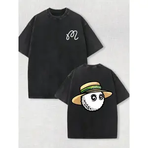 Malbon Golf Vintage Washed Bucket Character Graphic Tee, Two Sided Golfcore Streetwear Casual T-Shirt, Unisex Oversized Cotton Top, Golf Lovers Daily Wear, Golfing Activities, Birthday Holiday Gift for Golfers birthday gift