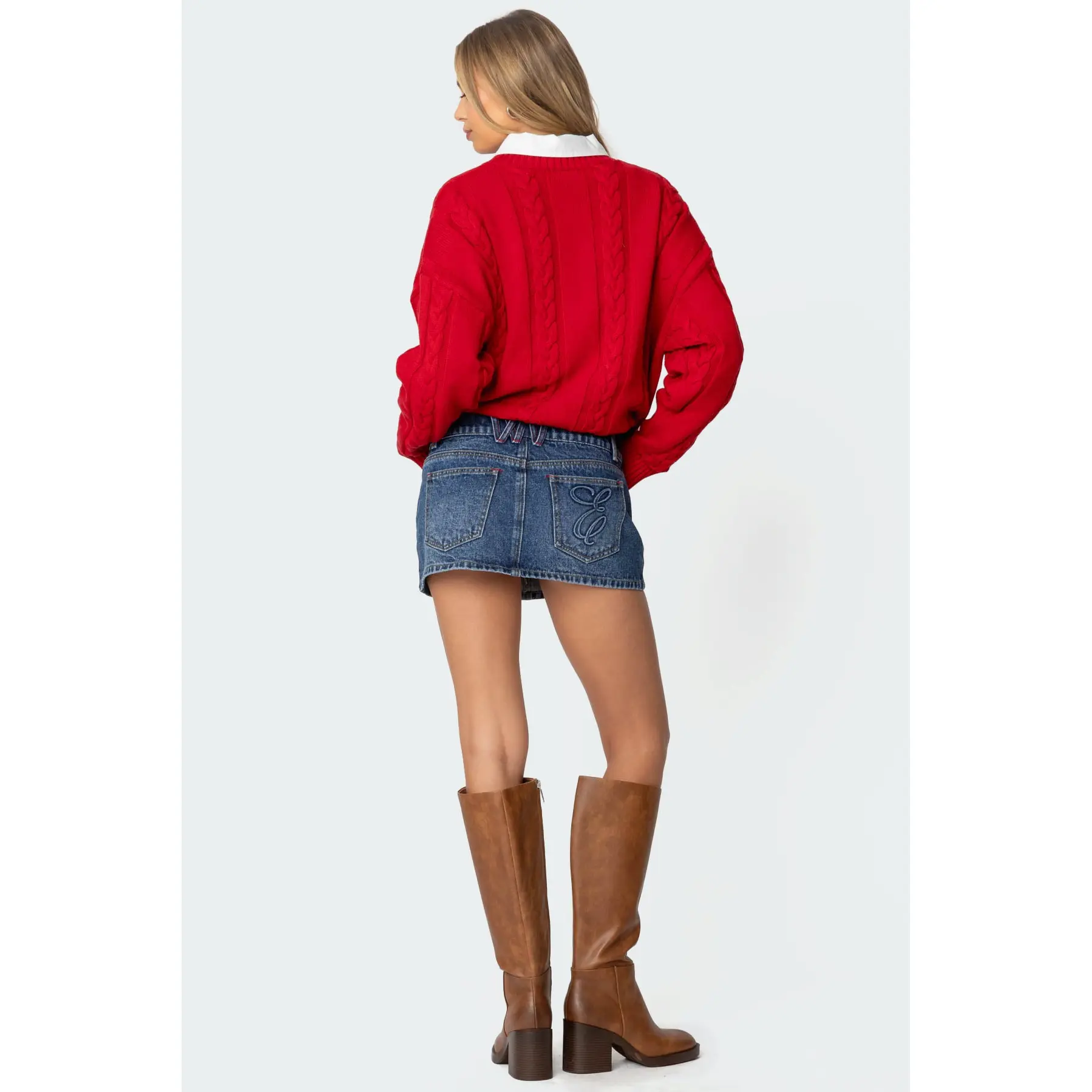 Embroidered Pocket Denim Mini Skirt Embroidered Pocket Denim Mini Skirt