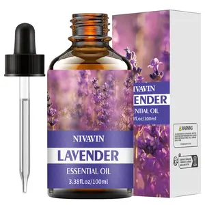 Nivavin Lavender Essential Oil 100ML, Diffuser & Humidifier Aromatherapy, Home Air Freshener, Stress Relief, Relaxing Scent, Perfect Gift