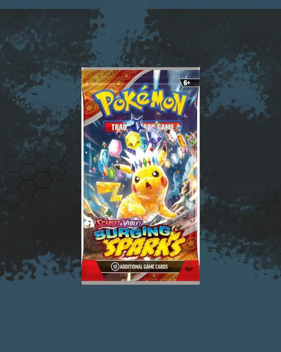 Pokémon Trading Card Game Surging Sparks Booster Pack x1 - Scarlet & Violet Series Collectible Cards with 10 Additional Game Cards Live Rip and Ship