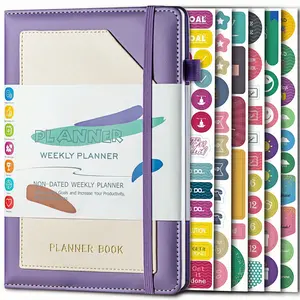 A5 Pocket Weekly Planner with Stickers, Improve Efficiency & Focus, Perfect for Time Management, Office & Study Use, Office Stationery Supplies
