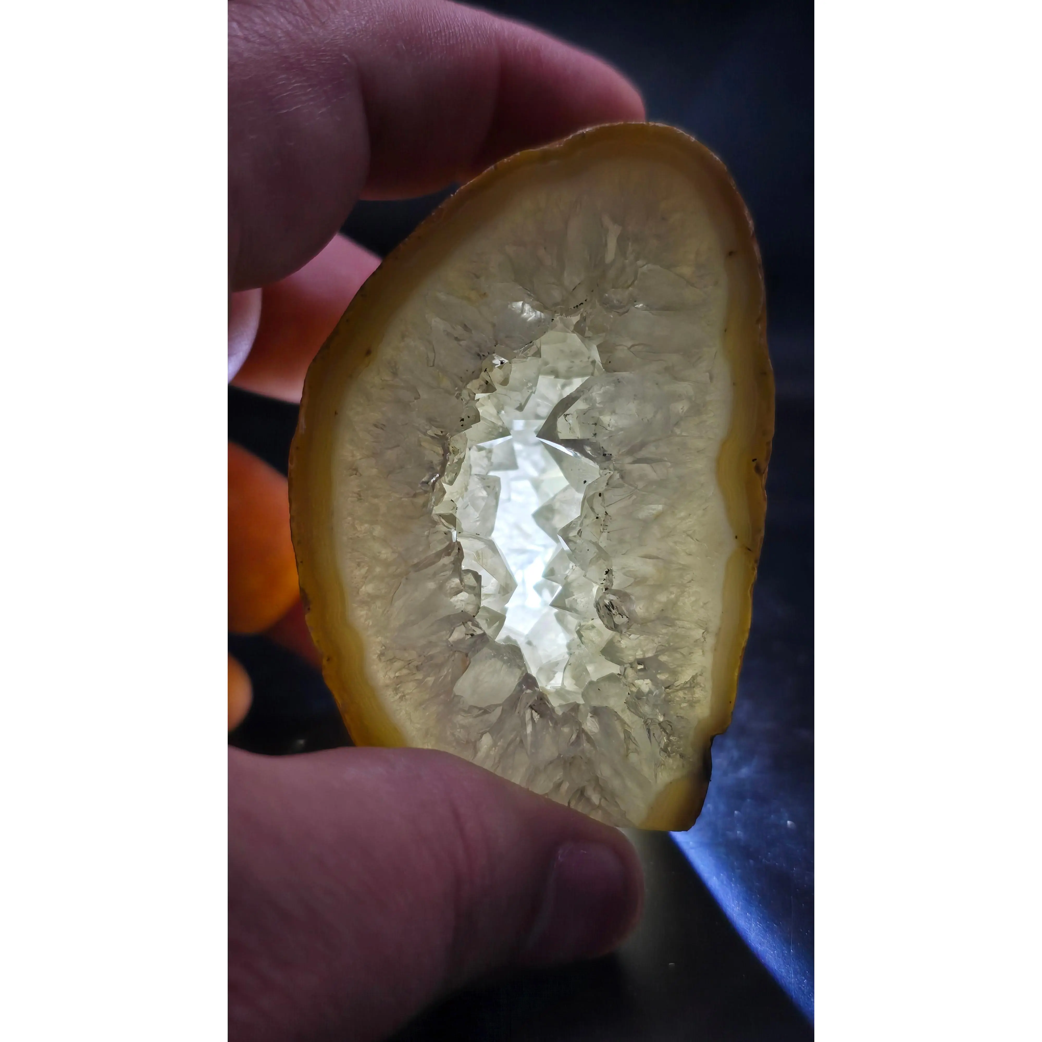 Brazilian Druzy Quartz Centered Agate – Polished Face – 0.59 lbs